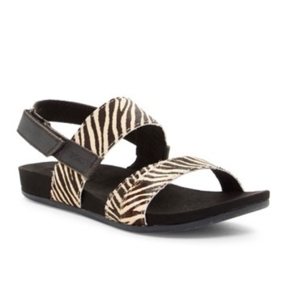 Toms Zebra Genuine Calf Hair Tierra Sandal